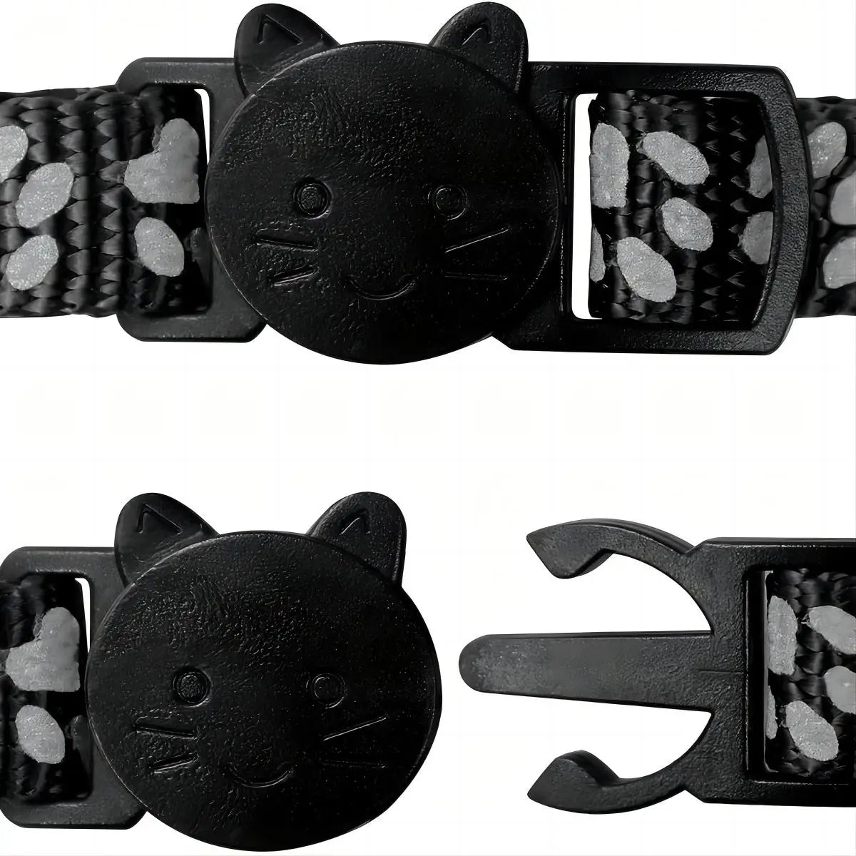 2 PC cat and dog footprints really reflective pet collar+strip reflective pet collar, reflective anti-lost pet collar.